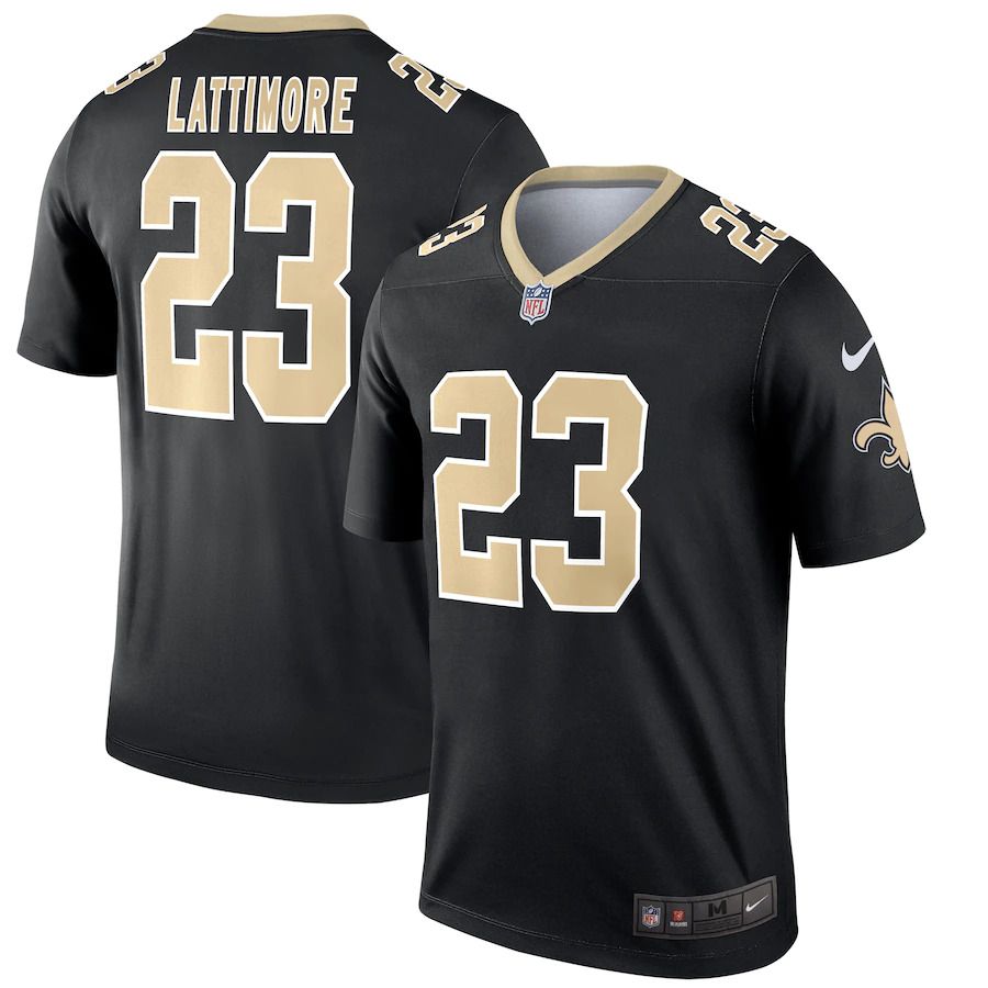 Men New Orleans Saints #23 Marshon Lattimore Nike Black Legend NFL Jersey->new orleans saints->NFL Jersey
